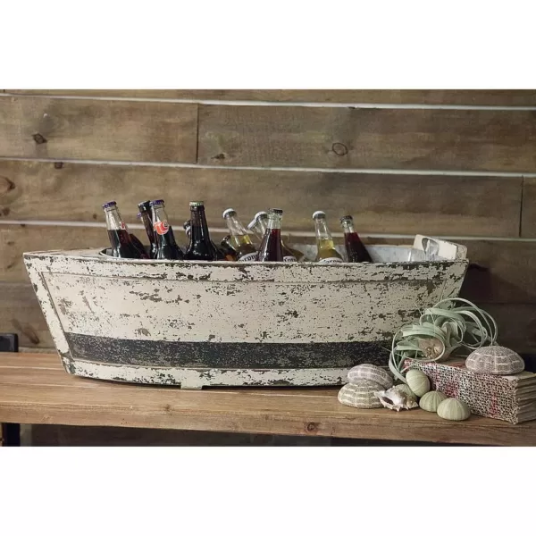 3R Studios Wood Decorative Boat with Tin Insert