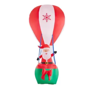 Airblown 12 ft. Inflatable Santa in Hot Air Balloon with Northern Sky Light Show