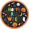 Amscan 7 in. x 7 in. Paper Halloween Friends Round Plates