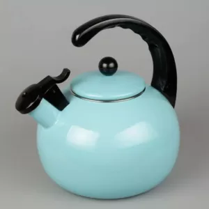 Creative Home Horizon 2.5 Light Blue Quart Porcelain Enamel on Steel Whistling Tea Kettle