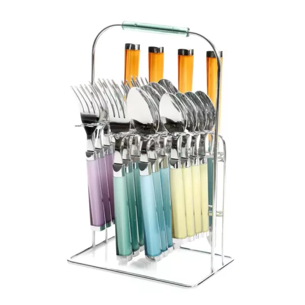 Gibson Home Pastel Extravaganza 20-Piece Assorted Colors Stainless Steel Flatware Set (Service for 4)