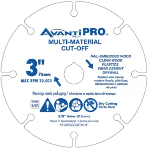 Avanti Pro Avanti Pro 3 in. Carbide Grit Multi-Material Cut off Wheel