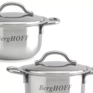 BergHOFF Essentials Bistro 2-Piece Stainless Steel Mini Pot Set with Lids