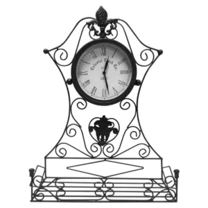 Benjara Epoch Black Metal Outdoor Clock