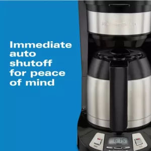 Hamilton Beach 8-Cup Black Programmable Coffee Maker with Thermal Carafe