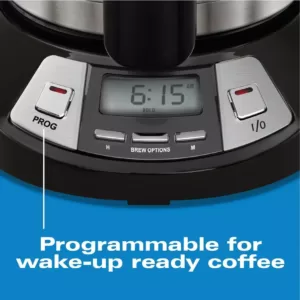 Hamilton Beach 8-Cup Black Programmable Coffee Maker with Thermal Carafe