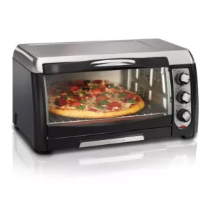 Hamilton Beach 6 Slice Easy Clean Black Toaster Oven with Convection