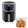 GoWISE USA 1. 7- qt. , 2.0 qt. Max Black/Silver Electric Mini Air Fryer with Digital Touchscreen + Recipe Book