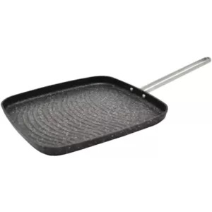 Starfrit The Rock 10.2 in. Aluminum Nonstick Grill Pan in Black Speckle