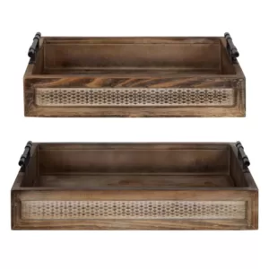 Kate and Laurel Bayport Brown Decorative Tray (Set of 2)