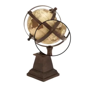 LITTON LANE Nautical Decorative Globe with Axis-Banded Frame Sphere