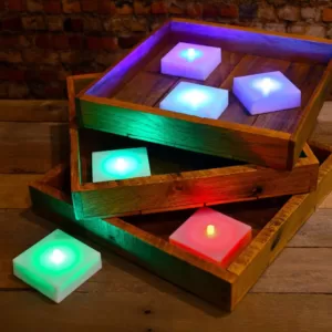 LUMABASE Color Changing LED Lights with Timer (Set of 6)