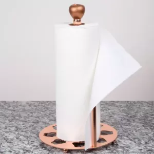 Creative Home Metal Paper Towel Holder Kitchen Towel Dispenser with Copper Finish for Kitchen Countertop Organizer