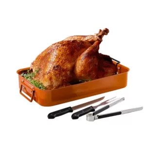 Ovente 5.5 Qt. Non-Stick Roasting Pan With Carving Set