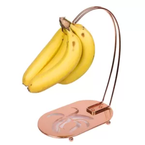 Creative Home Copper Plated Metal Banana Hanger Fruit Organizer for Kitchen Dinning Table Decoration