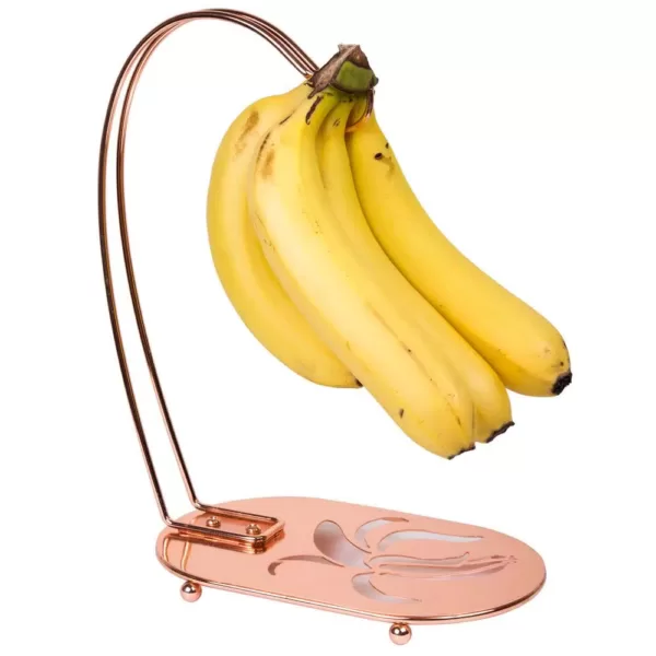 Creative Home Copper Plated Metal Banana Hanger Fruit Organizer for Kitchen Dinning Table Decoration
