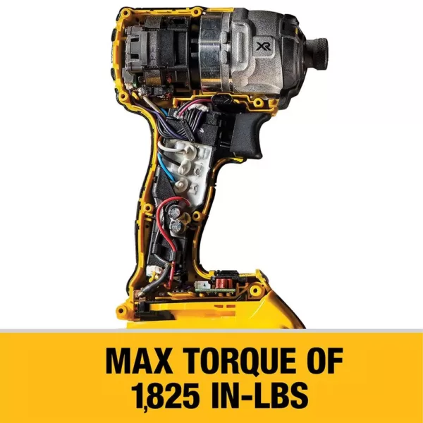 DEWALT 20-Volt MAX XR Lithium-Ion Cordless Brushless 1/4 in. Impact Driver, 2 Batteries 4 Ah, Charger, and Free Impact Driver