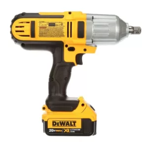 DEWALT 20-Volt MAX Cordless 1/2 in. High Torque Impact Wrench with Detent Pin & (2) 20-Volt 4.0Ah Batteries