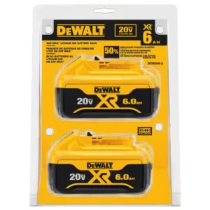 DEWALT 20-Volt MAX XR Premium Lithium-Ion 6.0Ah Battery Pack (2-Pack)