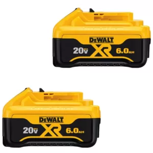 DEWALT 20-Volt MAX XR Premium Lithium-Ion 6.0Ah Battery Pack (2-Pack)