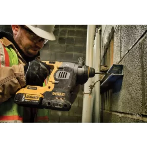 DEWALT 20-Volt MAX XR Cordless Brushless 1 in. SDS Plus L-Shape Rotary Hammer with (2) 20-Volt 5.0Ah Batteries & Charger