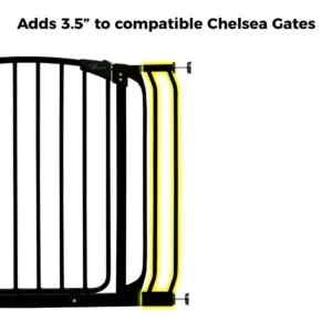 Dreambaby 3.5 in. Gate Extension for Black Chelsea Standard Height Child Safety Gate