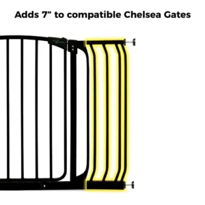 Dreambaby 7 in. Gate Extension for Black Chelsea Standard Height Child Safety Gate