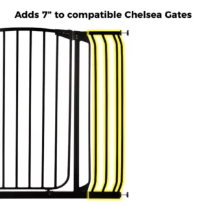 Dreambaby 7 in. Gate Extension for Black Chelsea Extra Tall Child Safety Gate