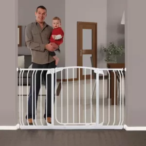 Dreambaby Chelsea 29.5 in. H Standard Height and Extra Wide Auto-Close Security Gate in White with Extensions