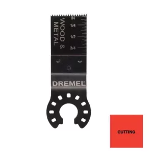 Dremel Multi-Max Oscillating Tool 3/4 in. Flush Cut Blade for Wood, Metal, Plastic, and Drywall