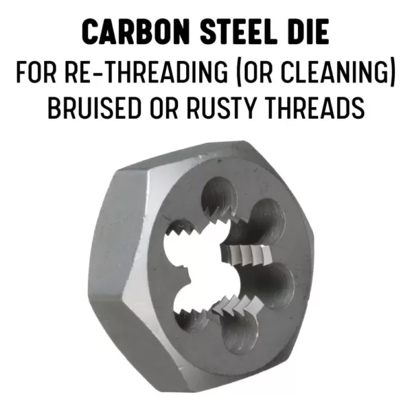 Drill America 2-5/8 in.-16 Carbon Steel Hex Re-Threading Die