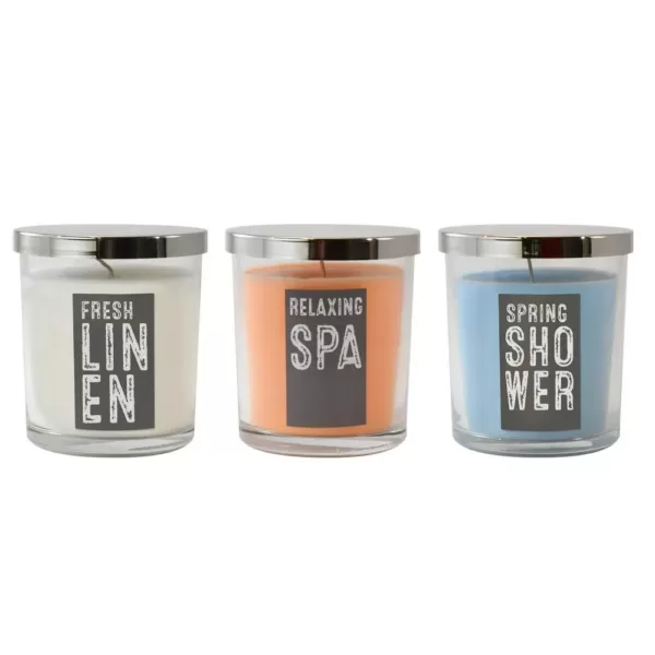 LUMABASE Fresh Collection Scented Candles in 10 oz. Glass Jars (Set of 3)