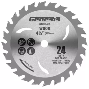 Genesis 4 1/2 in. 24-Teeth Tungsten Wood-Cutting Carbide-Tipped Circular Saw Blade