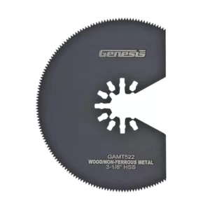 Genesis Universal 3-1/8 in. Quick-Fit HSS Segmented Oscillating Multi-Tool Quick-Release Flush Saw Blade