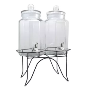 Gibson Home Party Duo Twin 4 Qt. Glass Beverage Dispenser