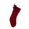 Glitzhome 24 in. H Knitted Polyester Christmas Stocking with Pom Ball-Red