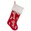 Glitzhome 22 in. L Velvet Christmas Stocking with Plush Cuff- Good Dog