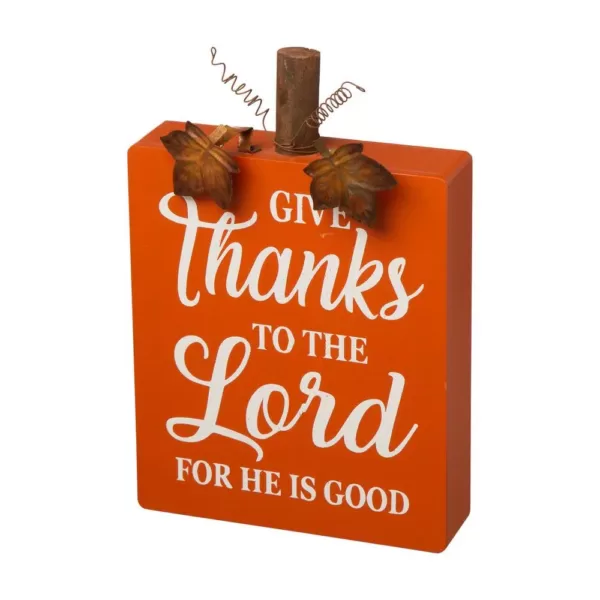 Glitzhome 8.85 in. H Fall Wooden Pumpkin Table Decor (3-Pack)