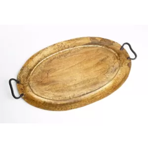 Abigails Gold Oval Metal Tray, Small