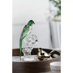 A & B Home Green/White Parrot Elegance Irregular Decor Accent