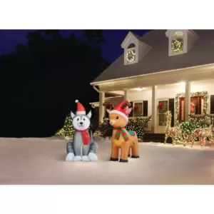 Home Accents Holiday 3.5 ft. Pre-Lit Airblown Inflatable Reindeer