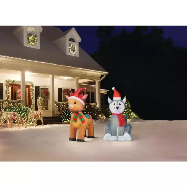 Home Accents Holiday 3.5 ft. Pre-Lit Airblown Inflatable Reindeer