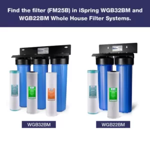 ISPRING 123 Filter Iron Manganese Reducing Replacement Water Filter, High Capacity 4.5 in. x 20 in. Big Blue