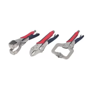 KING Welding Tool Set, Welding Clamp, C-Locking Pliers and Curved Jaw Locking Pliers (3-Piece Set)