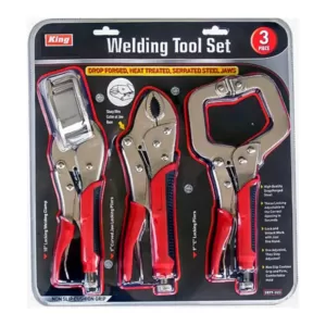 KING Welding Tool Set, Welding Clamp, C-Locking Pliers and Curved Jaw Locking Pliers (3-Piece Set)