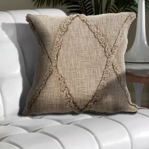 LR Resources Understated Taupe Solid Hypoallergenic Polyester 20 in. x 20 in. Throw Pillow