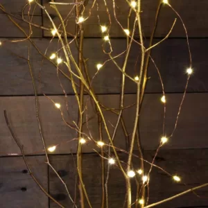 LUMABASE 100 LED Bulbs Warm White Copper Multi-Strand Fairy String Lights Battery Operated (Set of 2)
