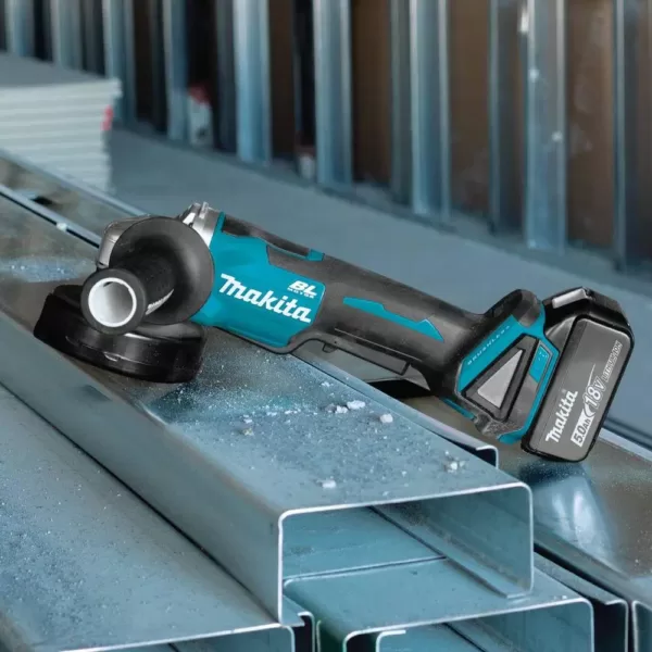 Makita 18-Volt LXT Brushless 4-1/2 in./5 in. Paddle Switch Cut-Off/Angle Grinder Kit with bonus 18-Volt LXT L.E.D. Flashlight