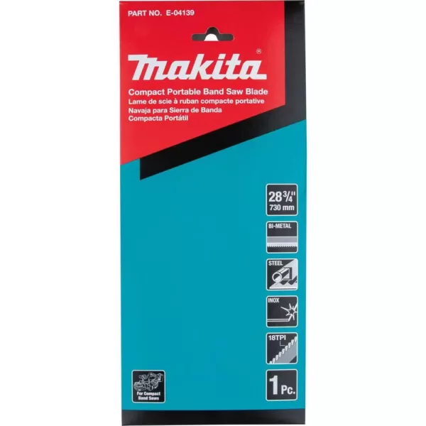 Makita 28-3/4 in. 18 TPI Bi-Metal Sub-Compact Portable Band Saw Blade