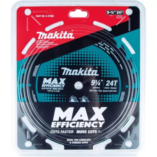 Makita 9-1/4 in. 24T Carbide-Tipped Max Efficiency Ultra-Thin Kerf Circular Saw Blade, Framing